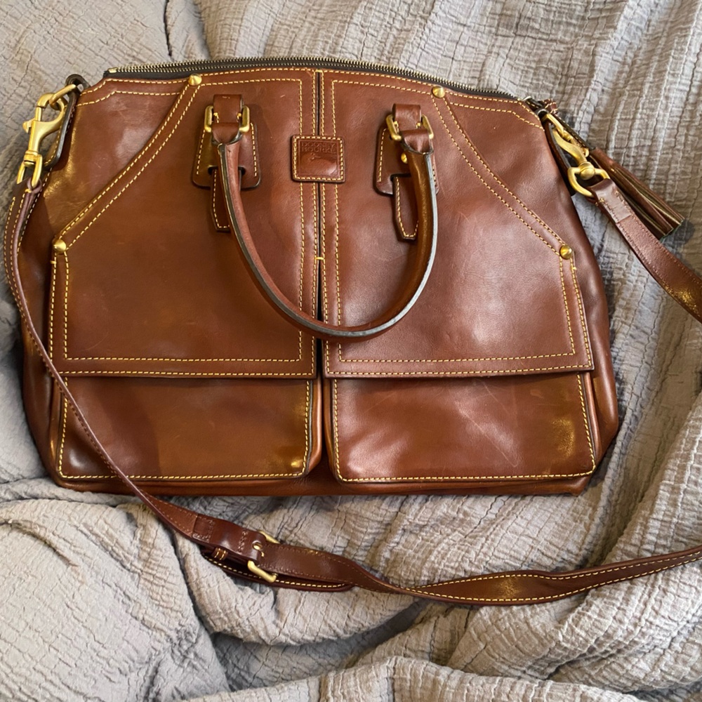 Dooney & Bourke Rich Brown Satchel - Picture 2 of 8